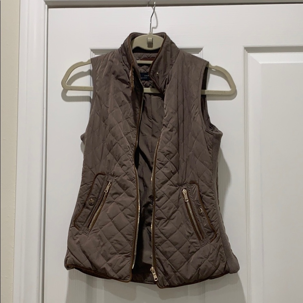 Zara Woman XS Khaki Vest